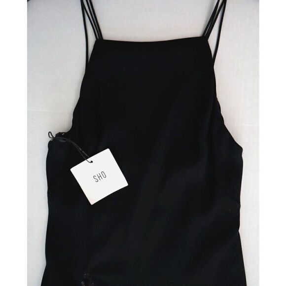 SHO x Tadashi Shoji Women's Sz 00 Black Asymmetrical Sequin Cocktail Dress - Picture 6 of 14